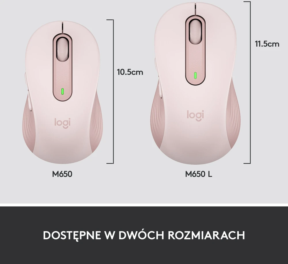Belaidė pelė Logitech Signature M650 L, rožinės spalvos