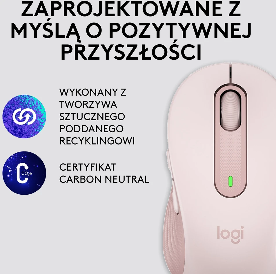Belaidė pelė Logitech Signature M650 L, rožinės spalvos