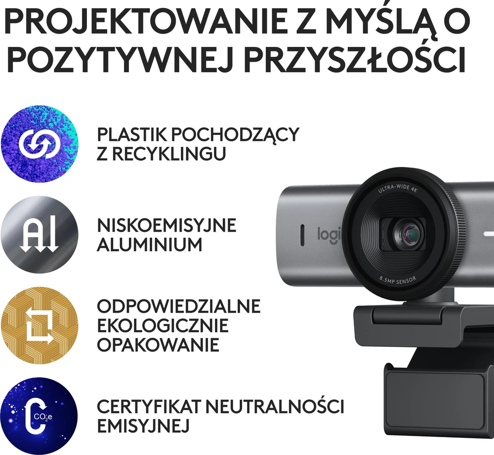 Logitech MX Brio 4K Ultra HD internetinė kamera, spalva: grafito (960-001559)