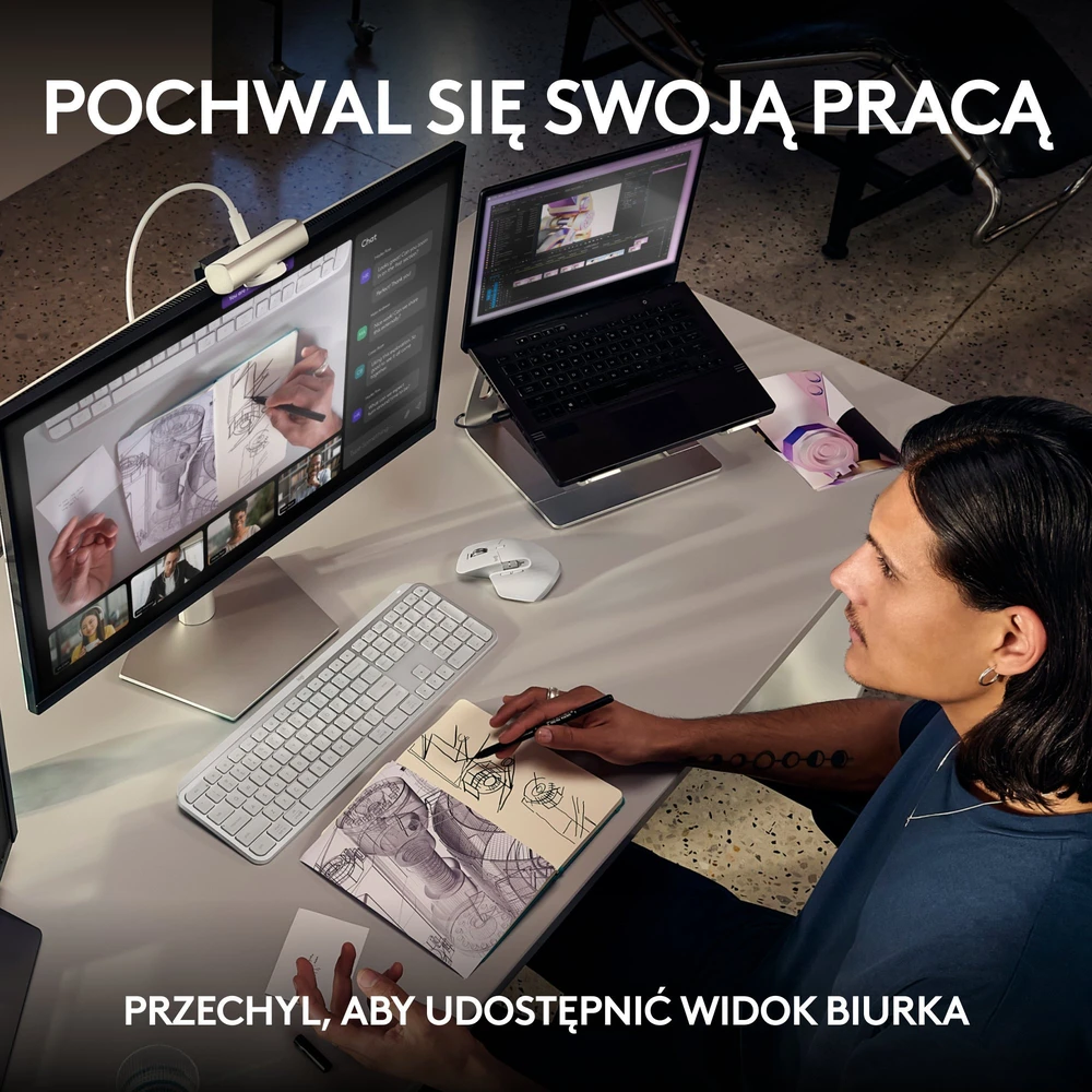 Logitech MX Brio 4K Ultra HD internetinė kamera, spalva: šviesiai pilka (960-001554)