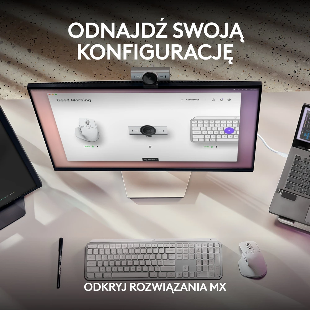 Logitech MX Brio 4K Ultra HD internetinė kamera, spalva: šviesiai pilka (960-001554)