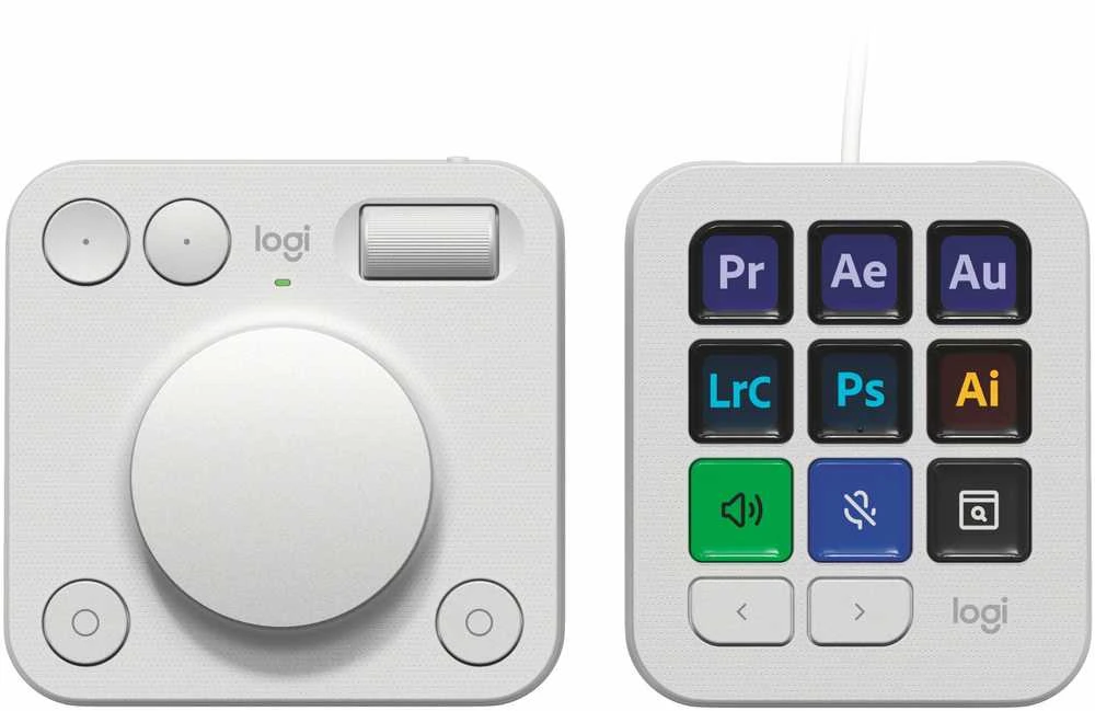 Klaviatūra „Logitech MX Creative“ konsolė, šviesiai pilka