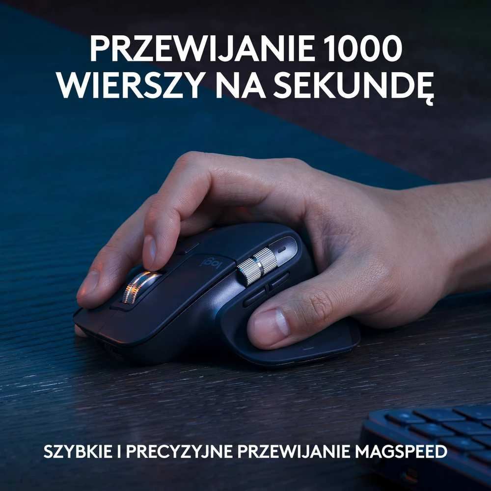 Belaidė klaviatūra ir pelė + Atrama riešui Logitech MX Keys S Combo, Graphite