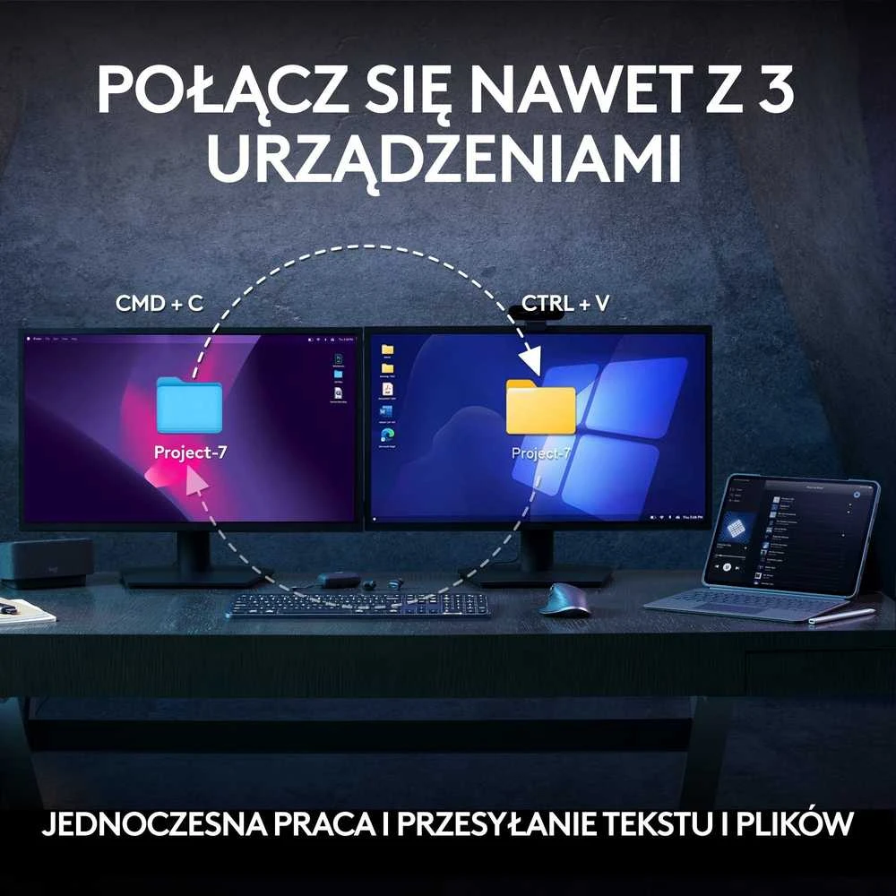 Belaidė klaviatūra ir pelė + Atrama riešui Logitech MX Keys S Combo, Graphite