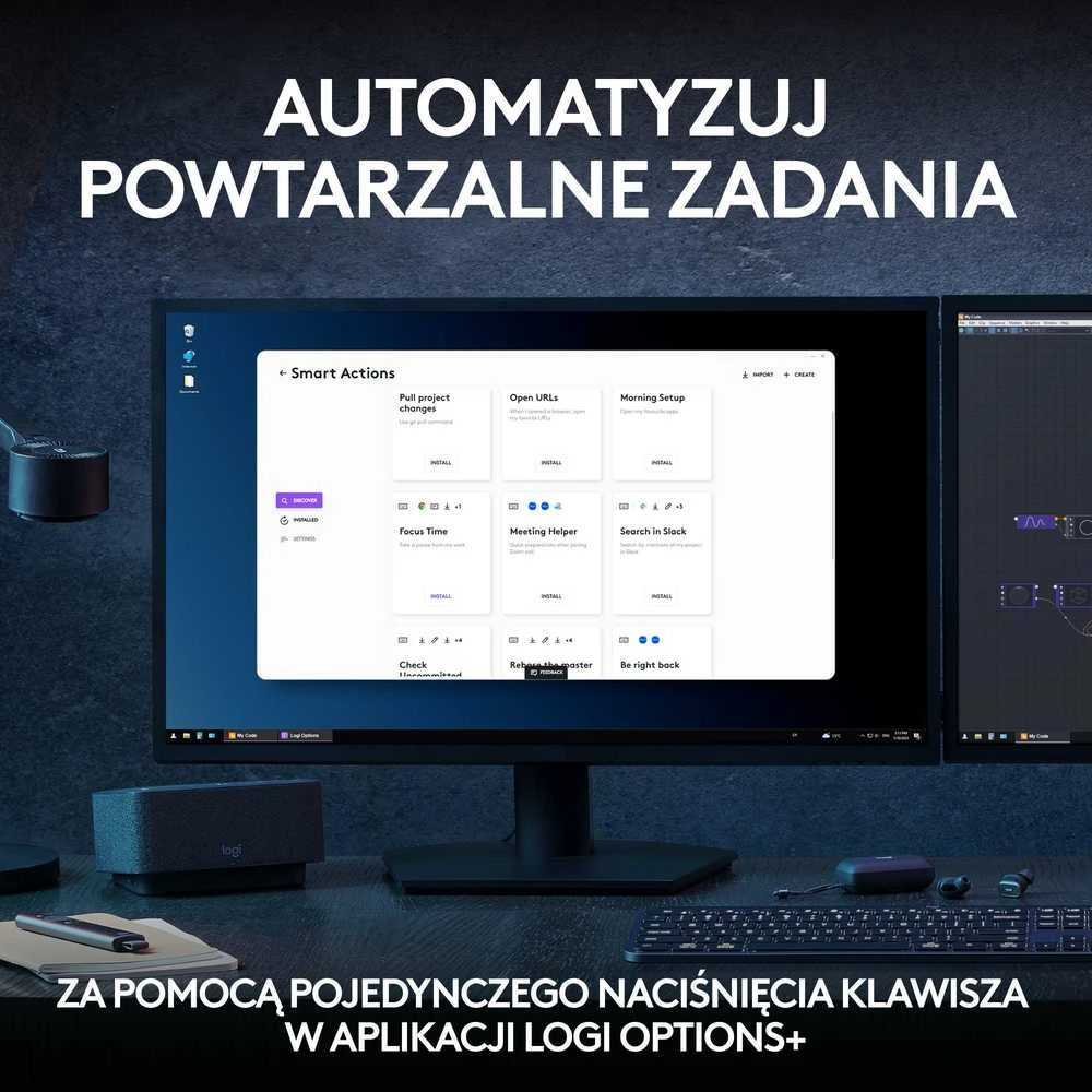 Belaidė klaviatūra ir pelė + Atrama riešui Logitech MX Keys S Combo, Graphite