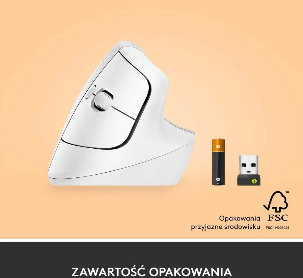 Pelė Logitech Lift, Baltos spalvos