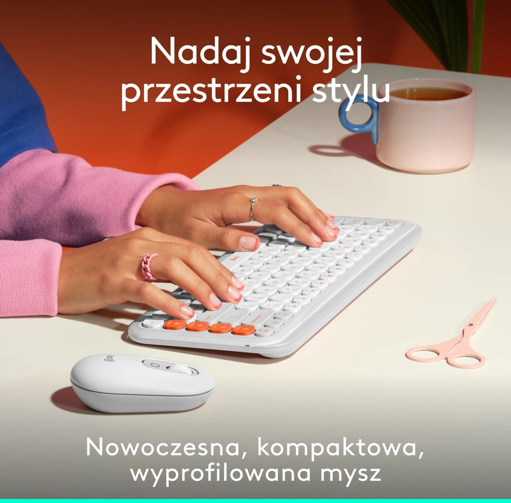 LOGITECH POP pelė su jaustukais - OFF-Baltas - BT - EMEA28i-935 - FY25,TERRA