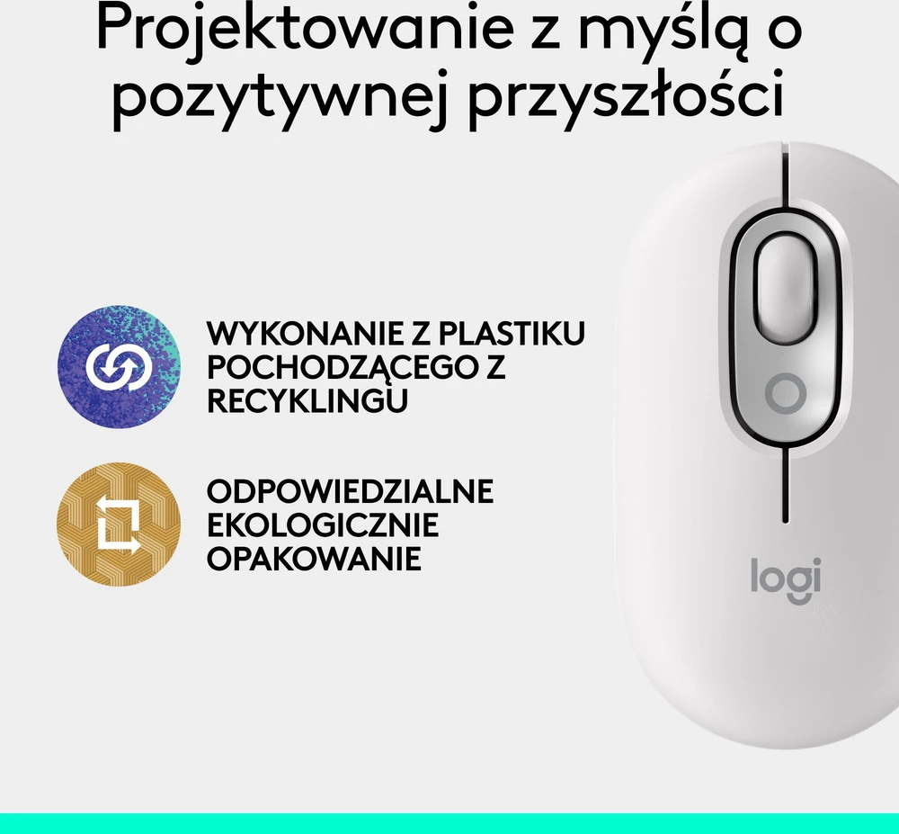 LOGITECH POP pelė su jaustukais - OFF-Baltas - BT - EMEA28i-935 - FY25,TERRA