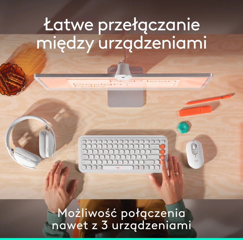 LOGITECH POP pelė su jaustukais - OFF-Baltas - BT - EMEA28i-935 - FY25,TERRA