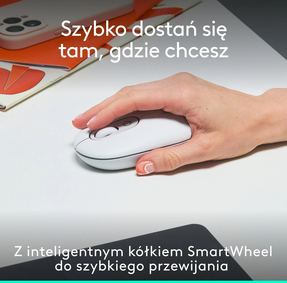 LOGITECH POP pelė su jaustukais - OFF-Baltas - BT - EMEA28i-935 - FY25,TERRA