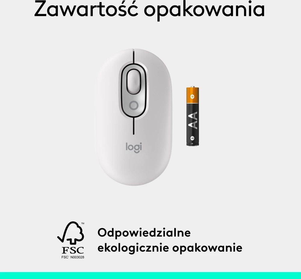 LOGITECH POP pelė su jaustukais - OFF-Baltas - BT - EMEA28i-935 - FY25,TERRA