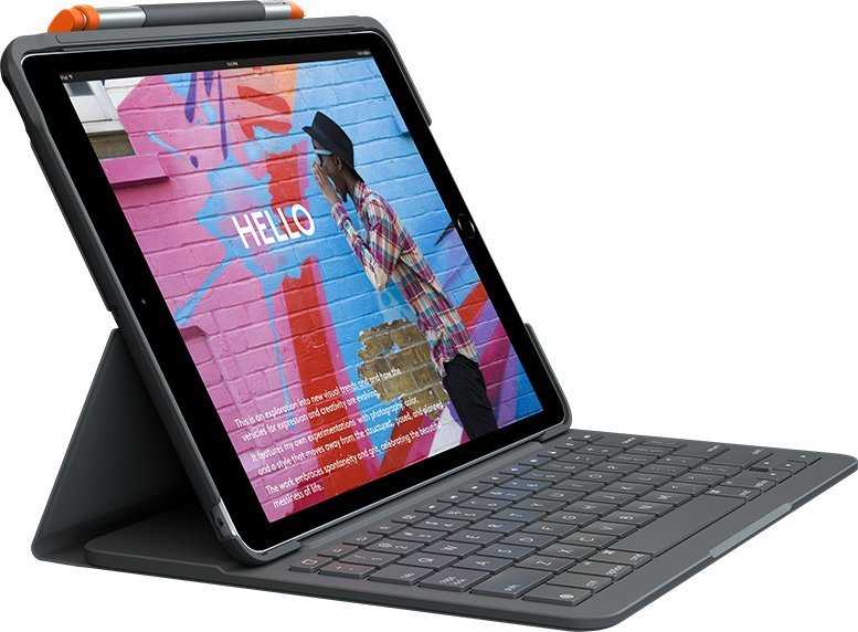 Logitech PLONAS DĖKLAS „IPAD 7“ IR „8“ KARTOS GRAFITO SPALVOS – CH CENTRAL