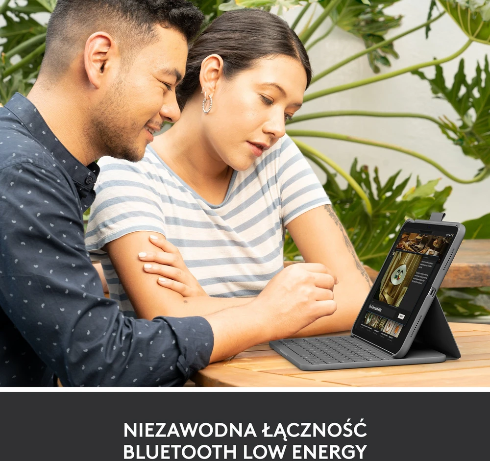 Logitech Slim Folio klaviatūros dėklas iPad, Pilkos spalvos