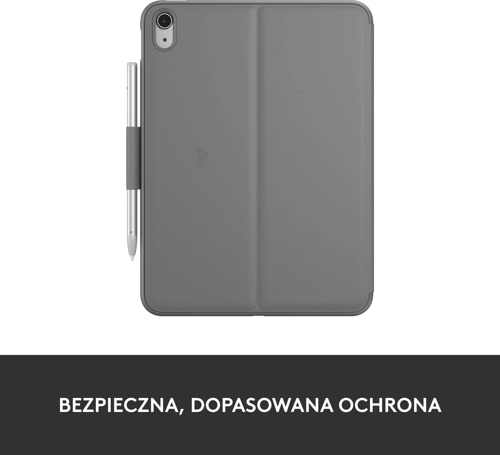 Logitech Slim Folio klaviatūros dėklas iPad, Pilkos spalvos