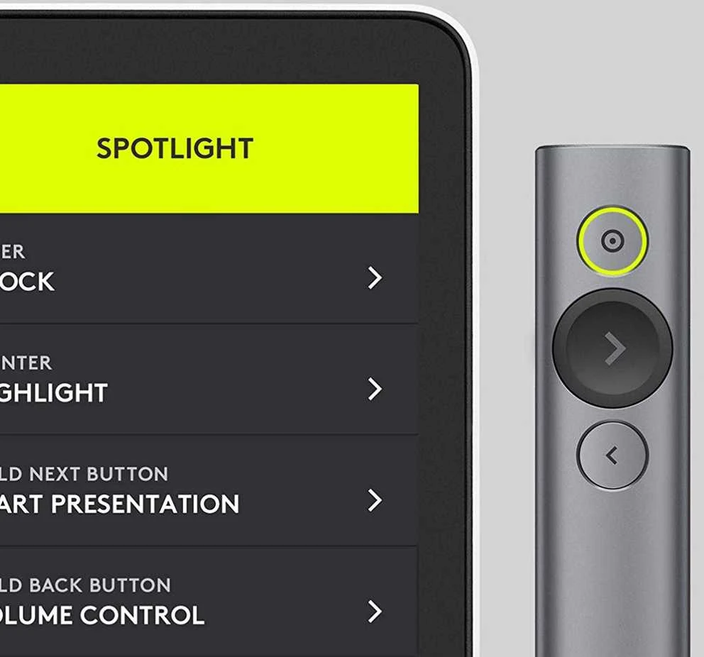 „Logitech Spotlight“ pristatymo nuotolinio valdymo pultas Pilka (910-004861)