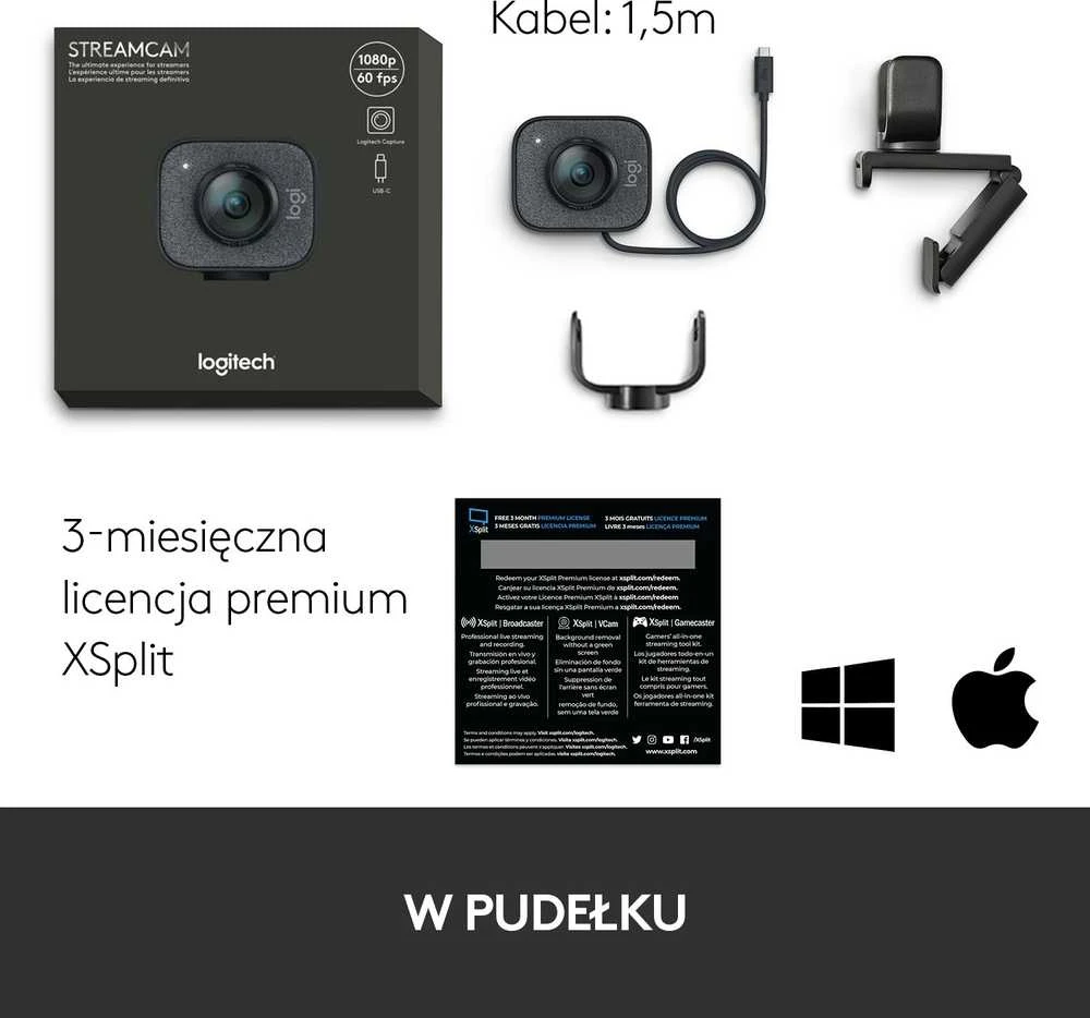 Internetinė kamera Logitech StreamCam FHD 1920 x 1080 pikseliai USB 3.2 Gen 1 (3.1 Gen 1) Juoda