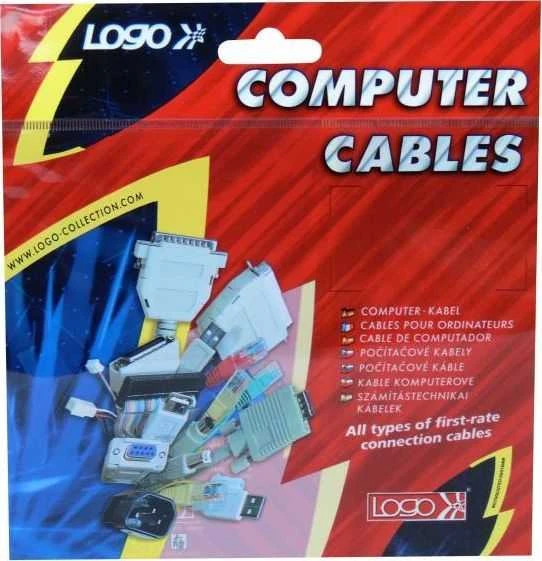 Logo USB kabelis (2.0), USB A M - miniUSB (M), 1.8m, juoda, cena za 1 vnt.