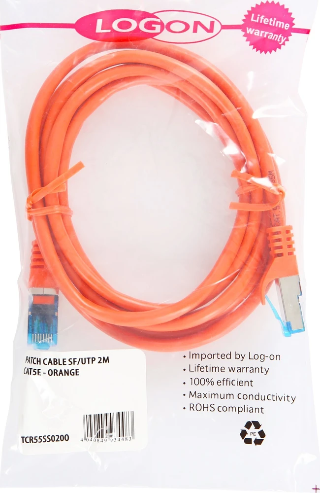 LOGON LOGON TCR55SS100O kabelis sieciowy Oranžinė 10 m Cat5e SF/UTP (S-FTP)
