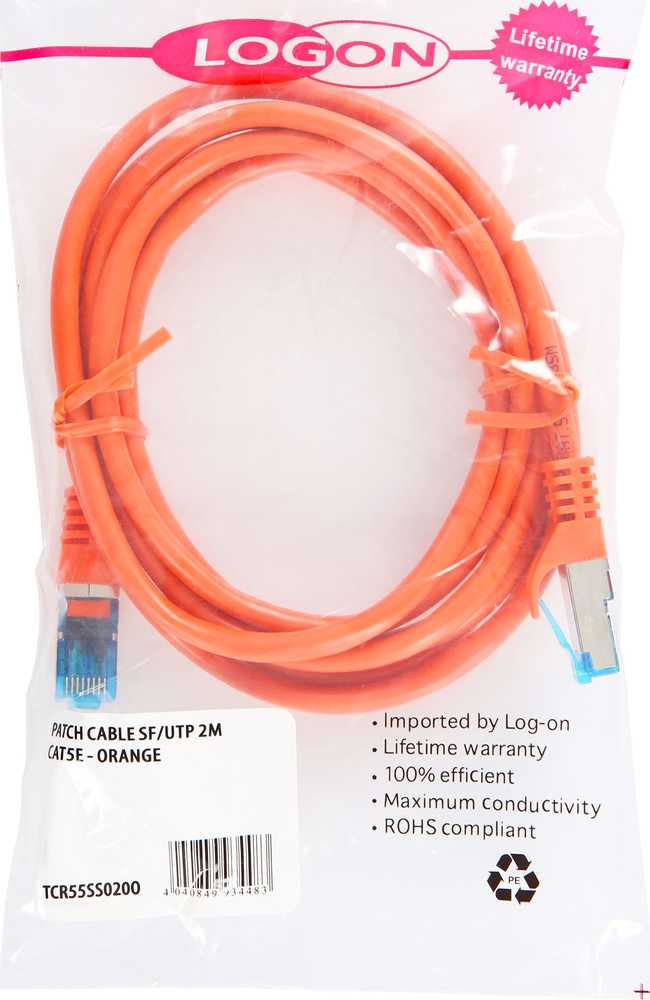 LOGON TCR55SS050O kabelis sieciowy Oranžinė 5 m Cat5e SF/UTP (S-FTP)