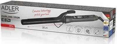 Adler | Hair Suktukas | AD 2114 | Ceramic heating system | Barrel diameter 25 mm | Temperature (max) 210 °C | Ekranas Digital | 60 W | Juodas