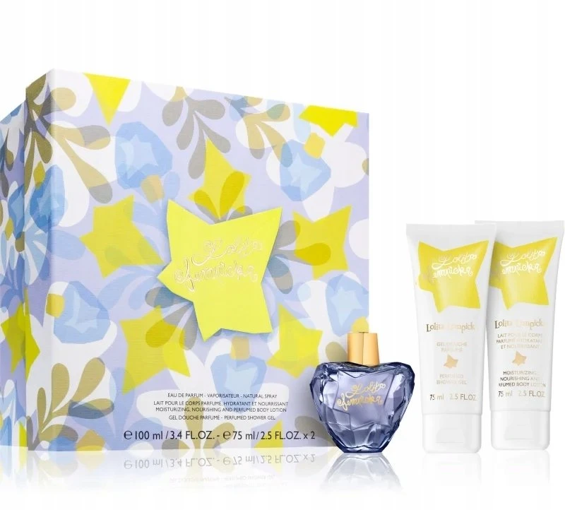 Rinkinys „Lolita Lempicka“: „Mon Premier Parfum“ kvepalai moterims, 100 ml + „Mon Premier Parfum“ drėkinamasis dušo želė visam kūnui, visiems odos tipams, 75 ml + „Mon Premier Parfum“ drėkinamasis kūno pienelis, 75 ml