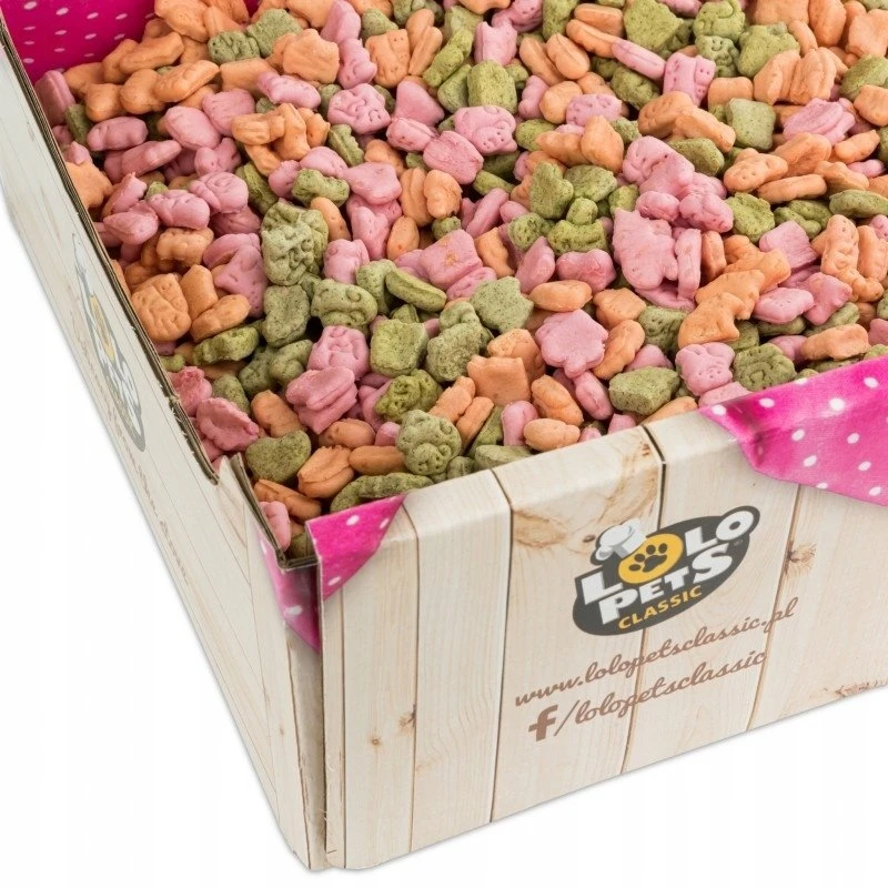 Lolo Pets Classic Sausainiai šunims mini mix gyvūnėliai daržoviniai dėžutėje 2kg