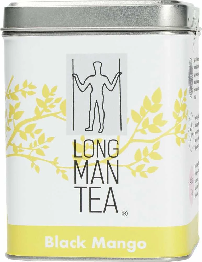 Juoda Long Man arbata su mango 120g skardinėje