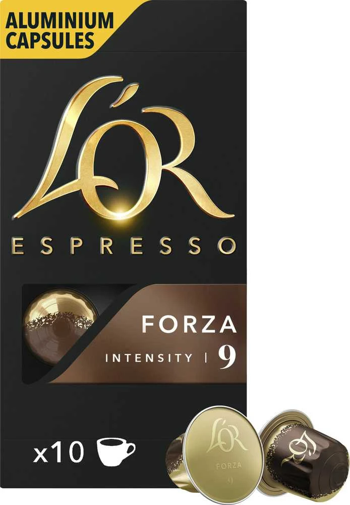 Kavos kapsulės L'OR Forza, 10x52g