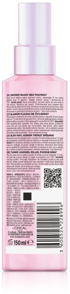 L'Oréal Elseve Glycolic Gloss Core plaukų blizgesio purškiklis 150 ml