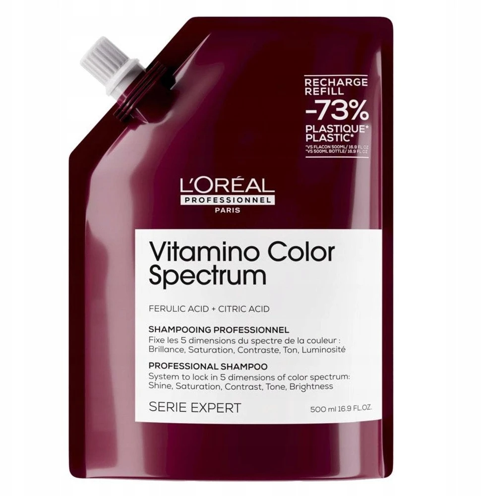 L'oreal Professionnel Vitamino Color Spectrum Šampūnas Refill šampūno dažytiems plaukams papildymas, 500 ml