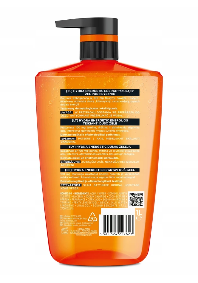 L'Oreal „Men Expert Hydra Energetic“ dušo želė 1000 ml