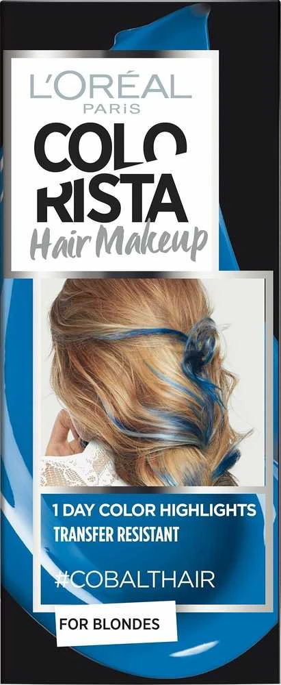 L'Oreal Paris Colorista plaukų makiažo pusiau ilgalaikiai plaukų dažai #COBALTHAIR, 30 ml