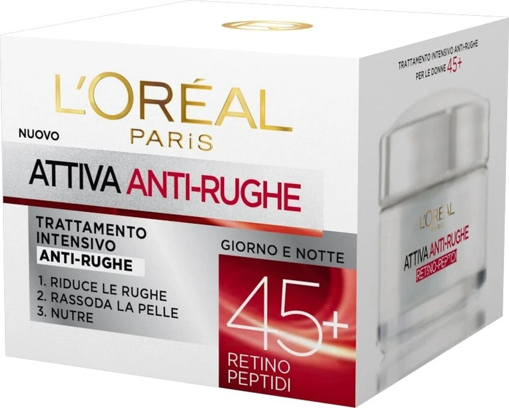 „L'Oreal Paris Wrinkle Expert 45+ Hydrating Day & Night“ drėkinamasis veido kremas nuo raukšlių, 50 ml