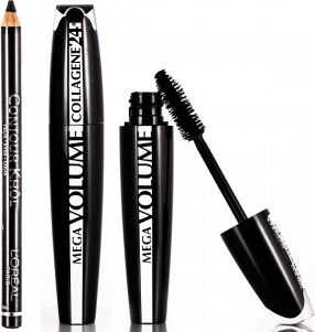 Set L'Oreal Paris: Mega Volume Collagene 24h Extra Blakstienų tušas Juodas, 2 pcs, 9 ml + Contour Khol Kohl Akių apvadas Juodas 1.2 g