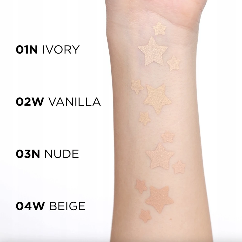 L'Oreal „Eveline Cosmetics Wonder Match“ maskuojamoji pagalvėlė su niacinamidu ir hialurono rūgštimi 04W rusvai gelsvas 15 g