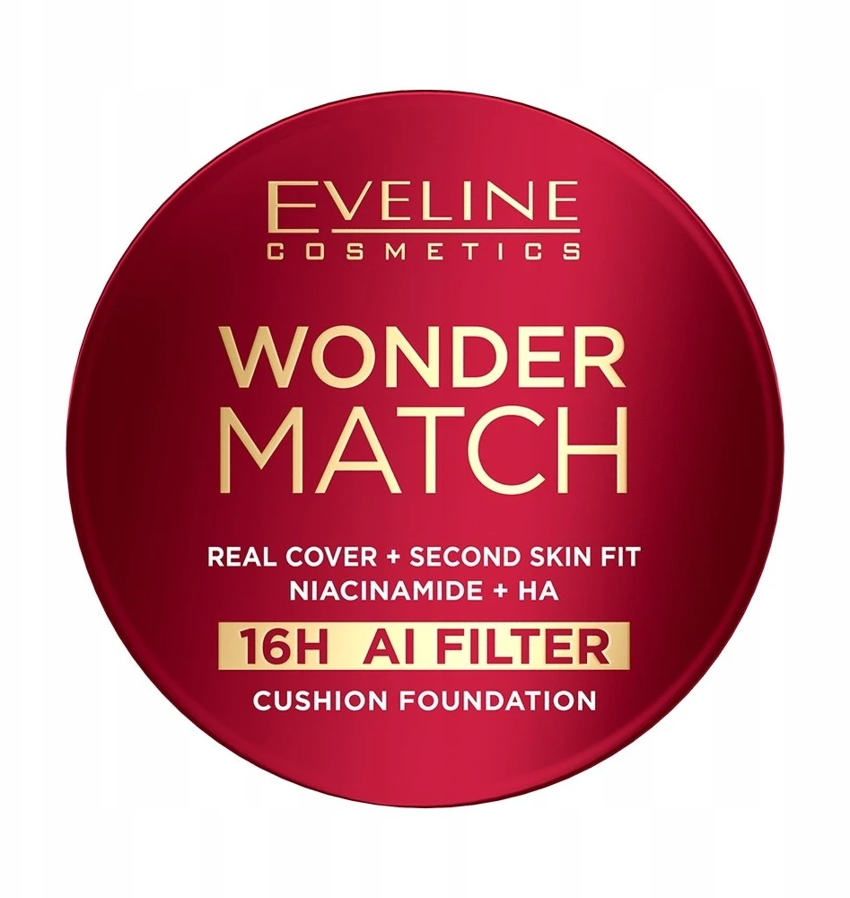 L'Oreal „Eveline Cosmetics Wonder Match“ pilno padengimo pagalvėlė tipo makiažo pagrindas su niacinamidu ir hialurono rūgštimi 02W Vanilla 15 g.