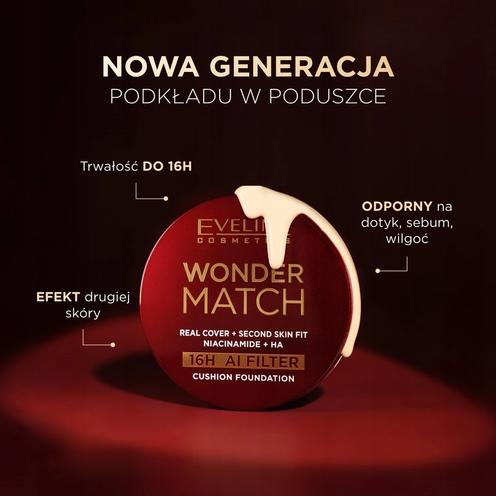 L'Oreal „Eveline Cosmetics Wonder Match“ padengiamasis makiažo pagrindas su niacinamidu ir hialurono rūgštimi 01N dramblio kaulo spalvos 15 g