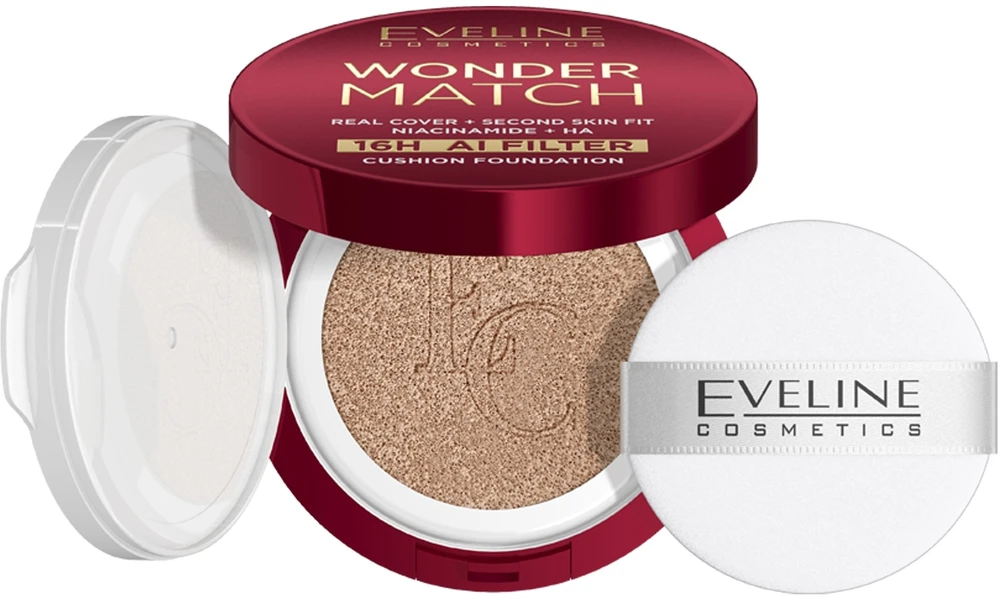 L'Oreal „Eveline Cosmetics Wonder Match“ padengiamasis makiažo pagrindas su niacinamidu ir hialurono rūgštimi 01N dramblio kaulo spalvos 15 g