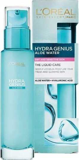 L'Oréal Paris Hydra Genius Aloe Vanduo sausai ir jautriai odai, 70 ml