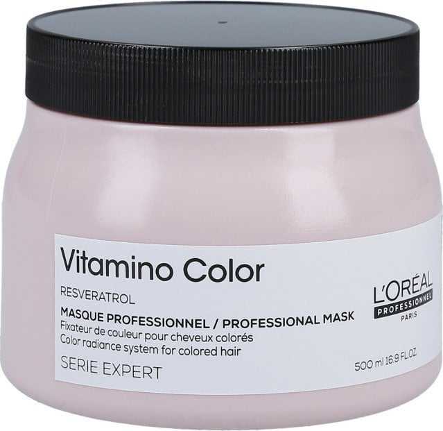 L'Oreal Professionnel Serie Expert Vitamino Color Resveratrol Hair Treatment Kremas Kaukė For Spalvą išsaugantis, 500 ml