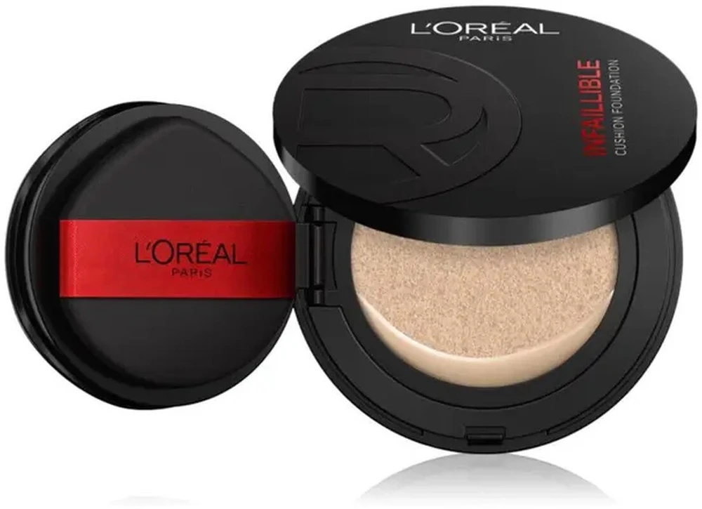 L'Oreal Paris Infaillible Fresh Wear Cushion Foundation makiažo pagrindas, 120 Warm
