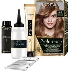 L'Oreal Preference 6.0 dažų rinkinio komponentai