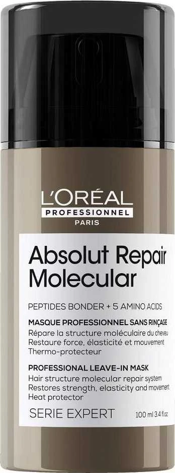 Nenuplaunama kaukė labai pažeistiems plaukams L'oreal Professionnel Absolut Repair Molecular Leave-in Mask 100ml