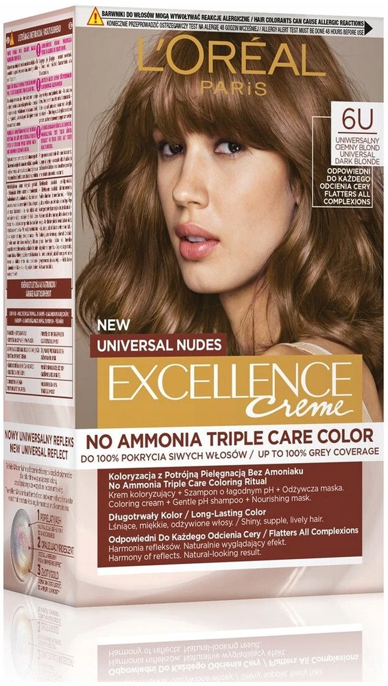 L'Oreal Universal Nudes Excellence Creme 6U Universal Dark Skirtas šviesiems plaukams