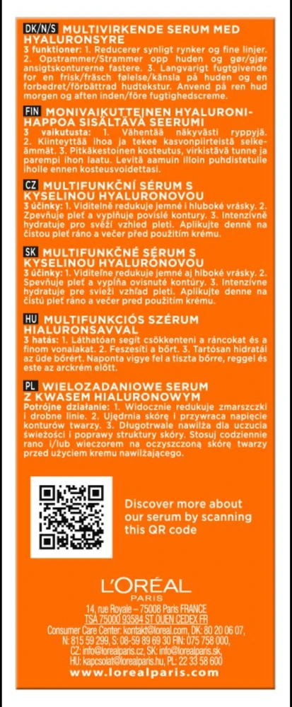 L'Oréal Paris Men Expert Power Age Hyaluronic Multi-Action serumas odos serumas vyrams, 30 ml