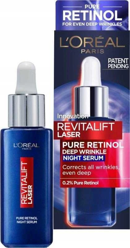 L'Oréal Paris Revitalift lazerinis Pure Retinol Night Serum Skin Serum moterims, 30 ml