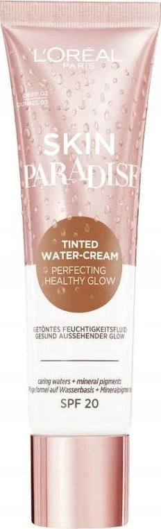 L'Oreal Paris Skin Paradise Aloe Vera Hydrating Vanduo Kreminis For Face SPF 20 02 Deep, 30 ml