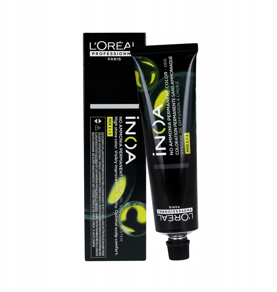 L'Oreal Inoa 6,32 plaukų dažų pakuotė ir tūbelė