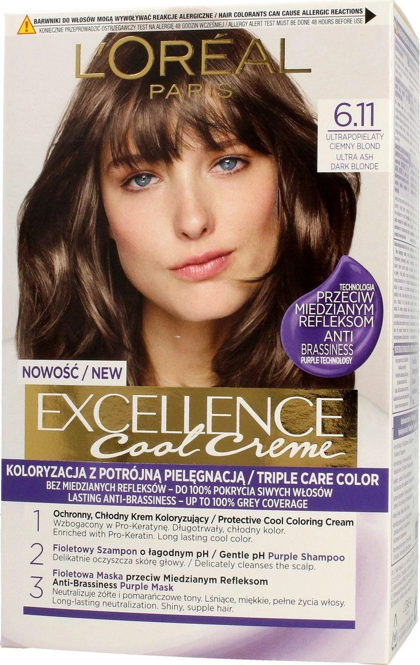 L'Oreal Paris Excellence Cool Creme 6.11 Ultra Ash Dark Skirtas šviesiems plaukams