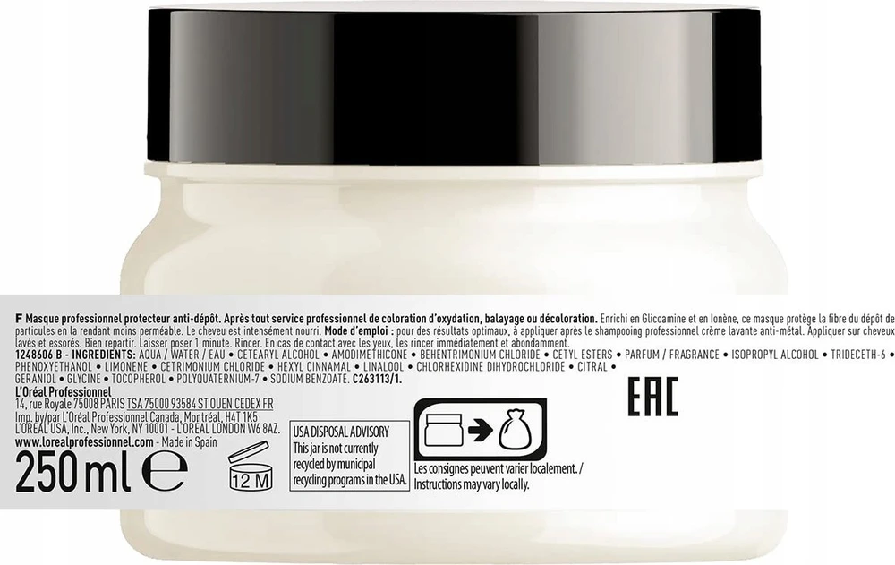 L’Oreal Paris L'OREAL PROFESSIONNEL_Metal Detox Mask plaukų apsauginė kaukė po dažymo procedūros 250ml